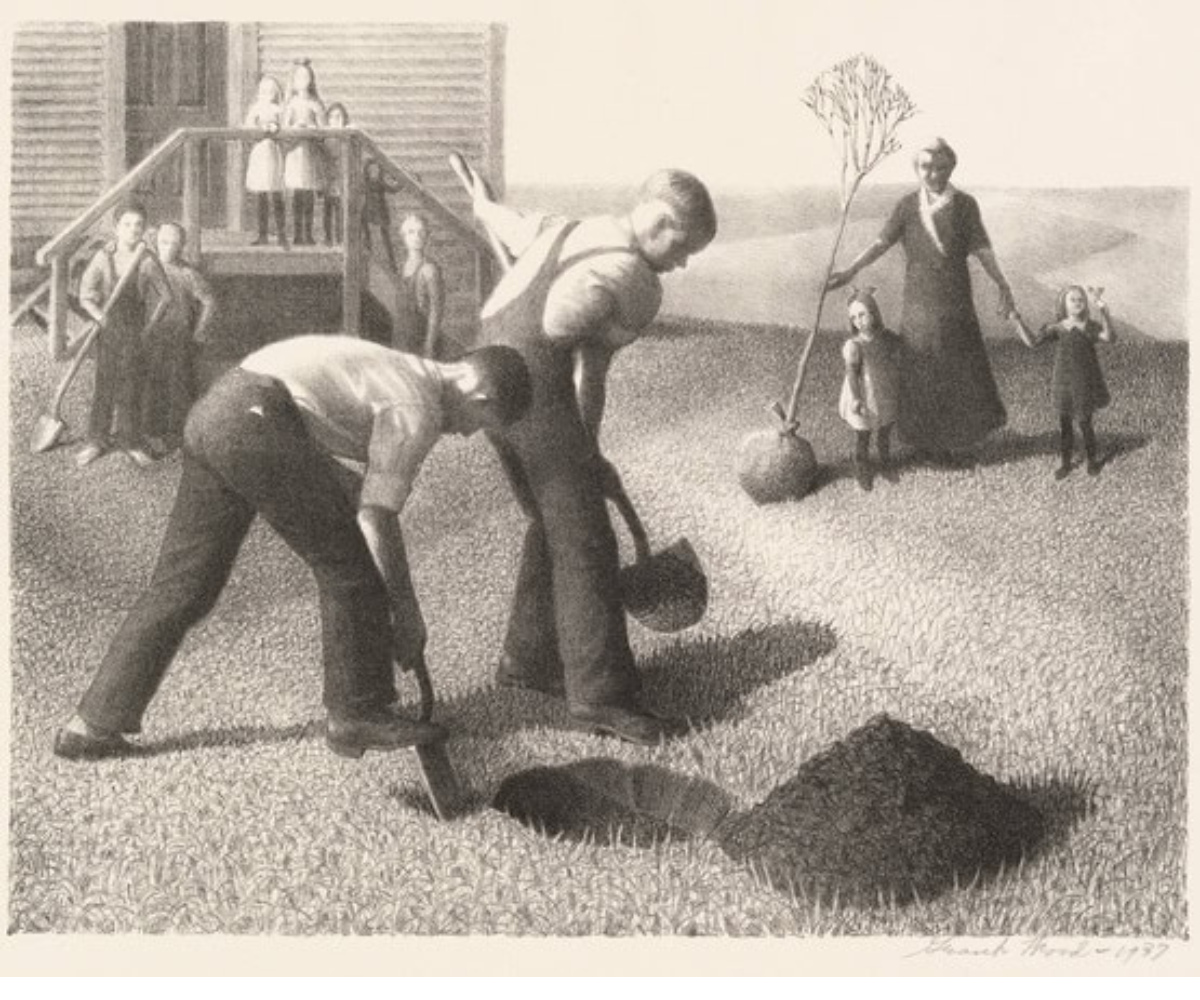 Tree Planting Group by Grant Wood