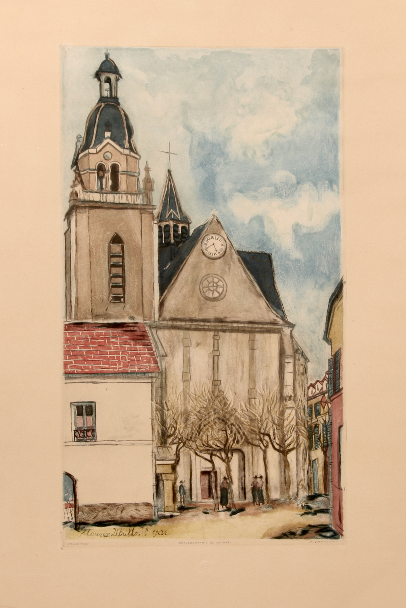 French Street Scene after Utrillo by Jacques Villon