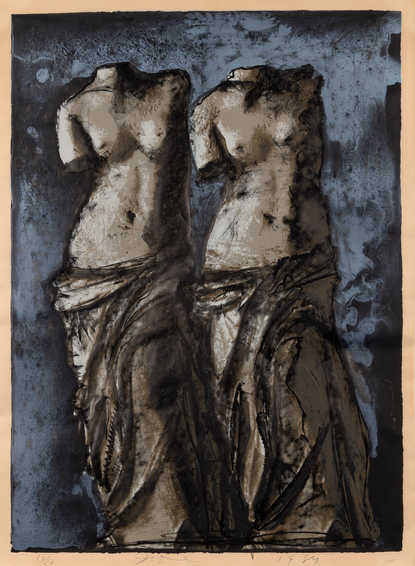 Double Venus in sky at night by Jim Dine