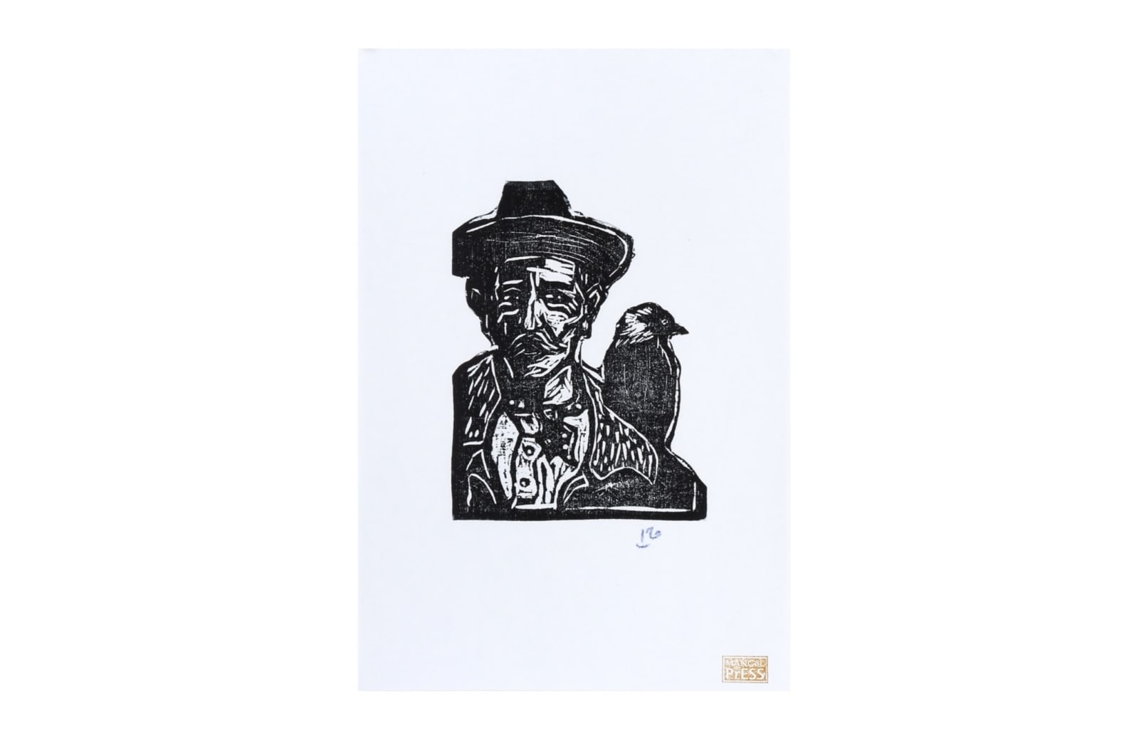 Man With Jackdaw by Billy Childish