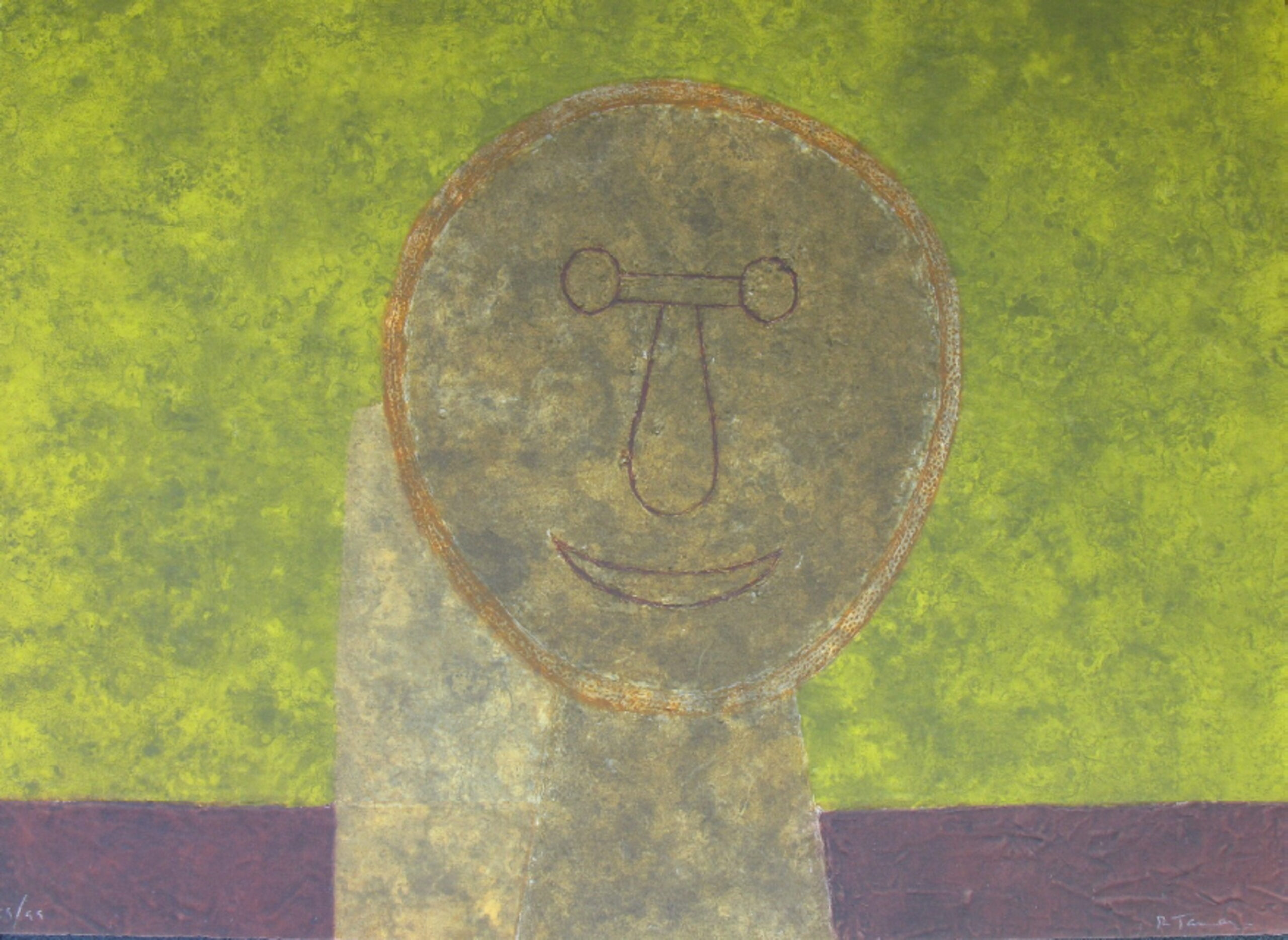 Cabeza Sur Fonde Verte, P. 258 by Rufino Tamayo