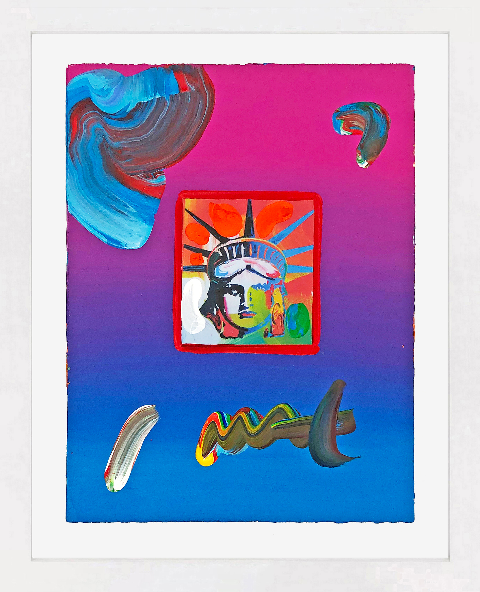 Liberty Head (unique mixed media on paper), 2009 by Peter Max