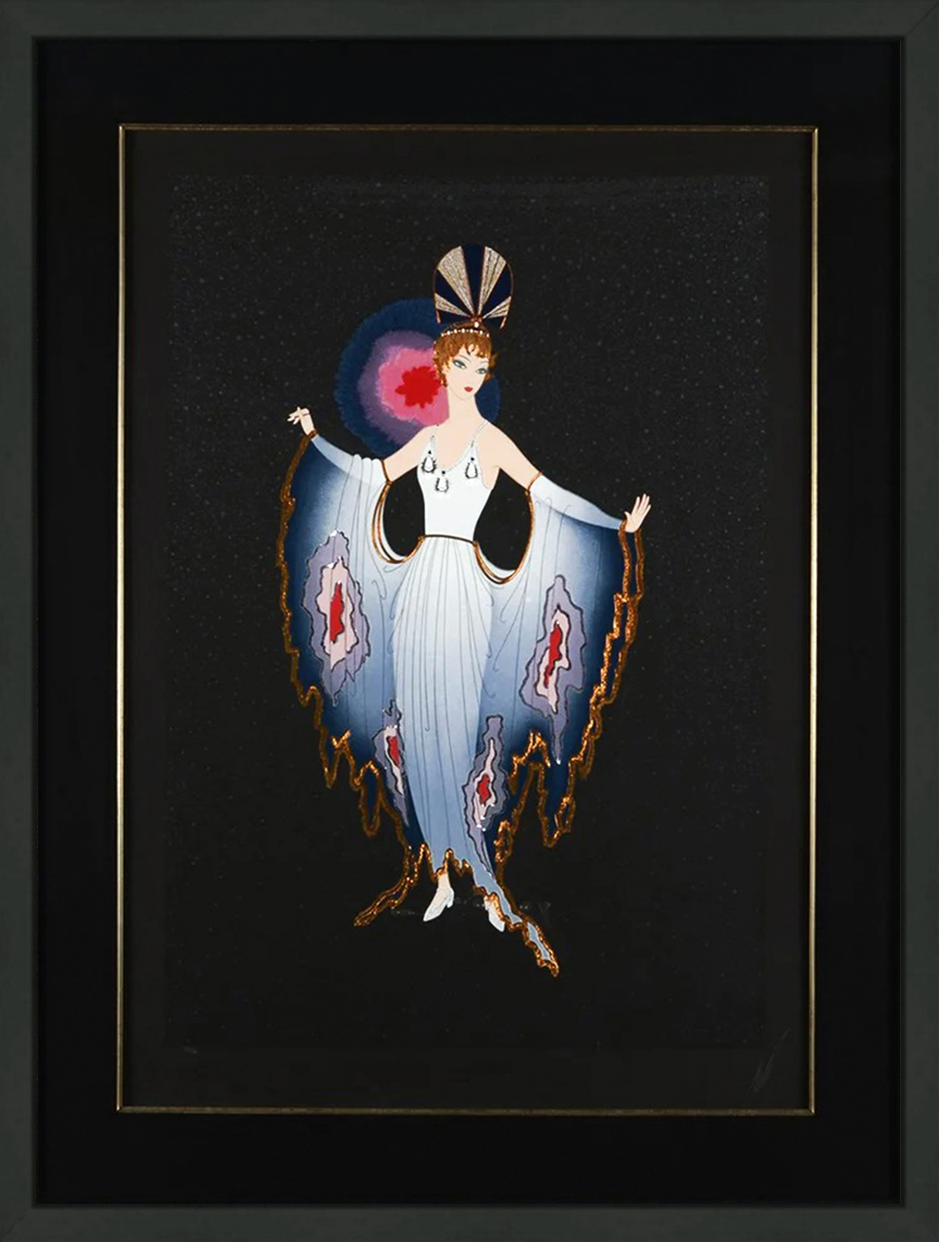 Twilight (hand signed serigraph with gold and silver leaf) by Erte