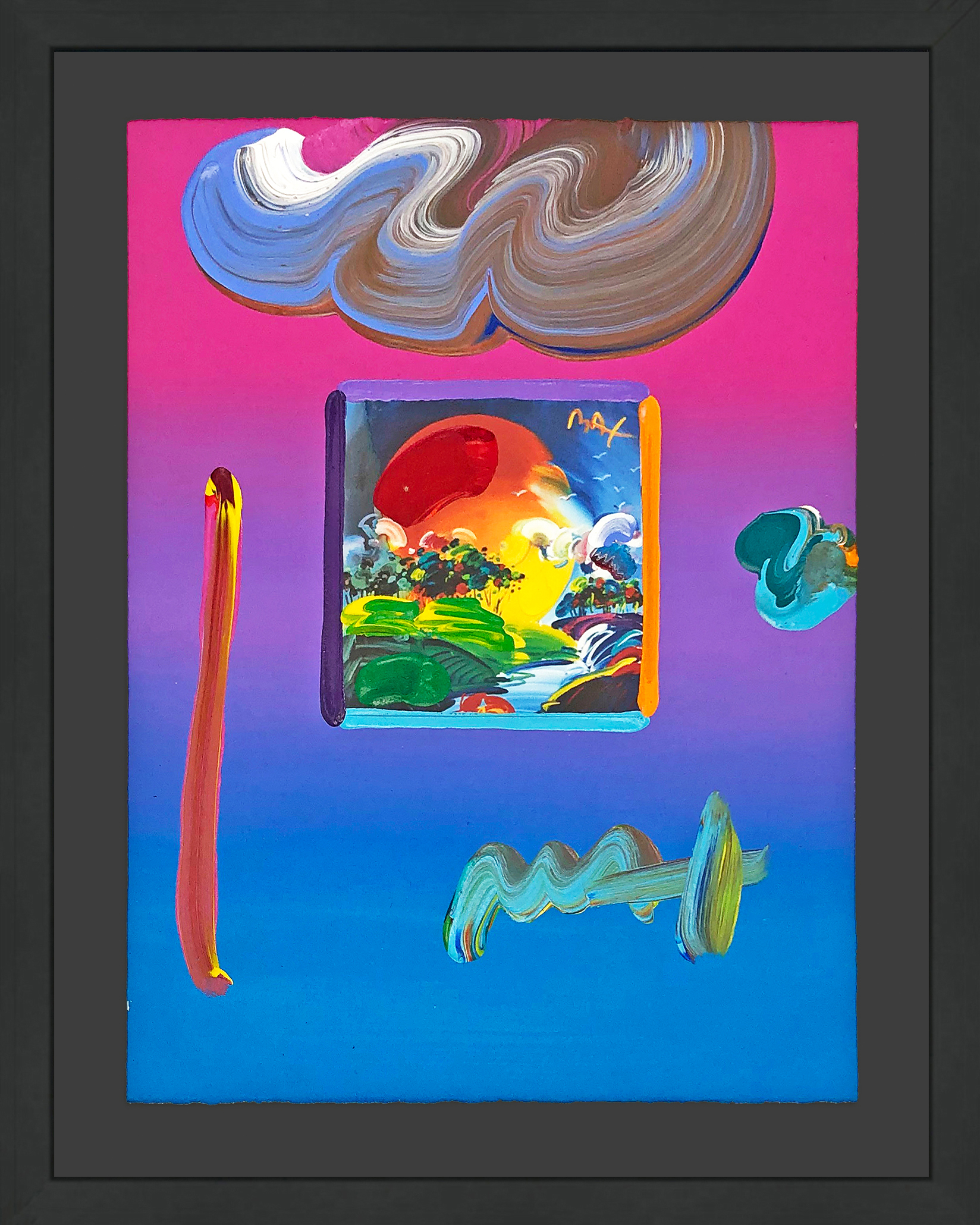 Without Borders #9 (unique mixed media on paper), 2009 by Peter Max