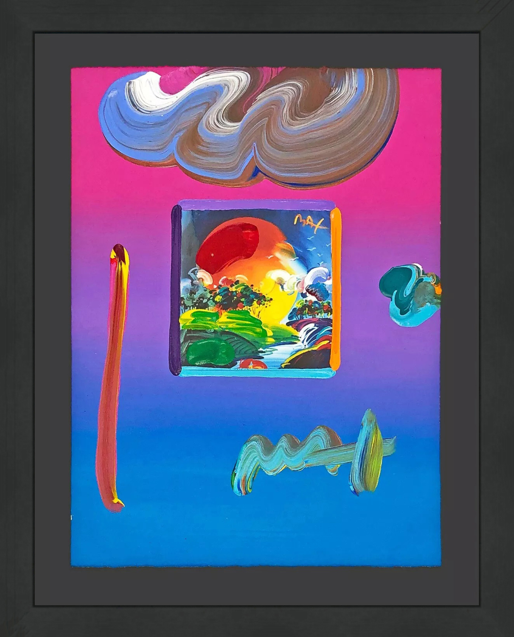 Without Borders #9 (unique mixed media on paper), 2009 by Peter Max