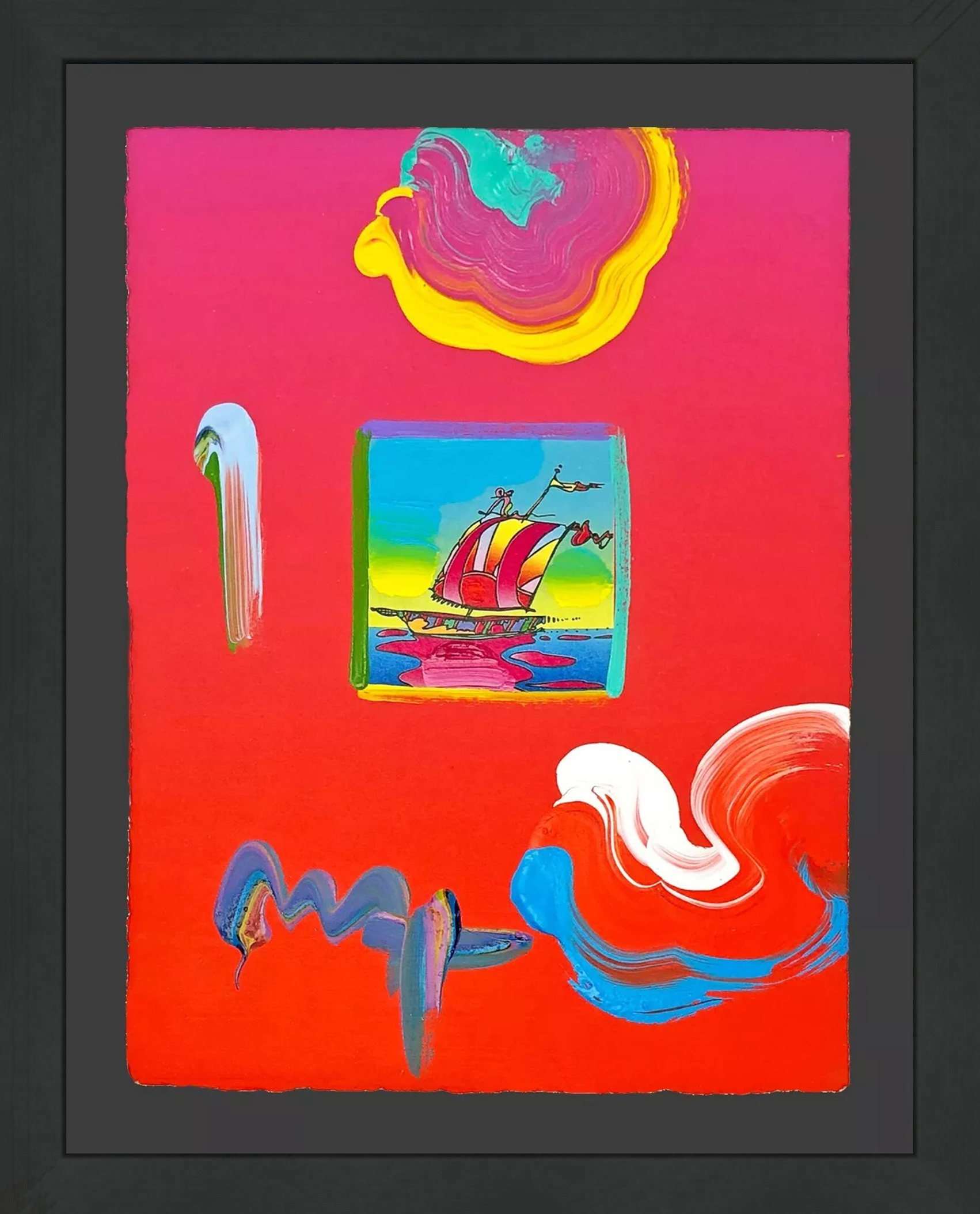 Sailboat II (unique mixed media on paper), 2010 by Peter Max