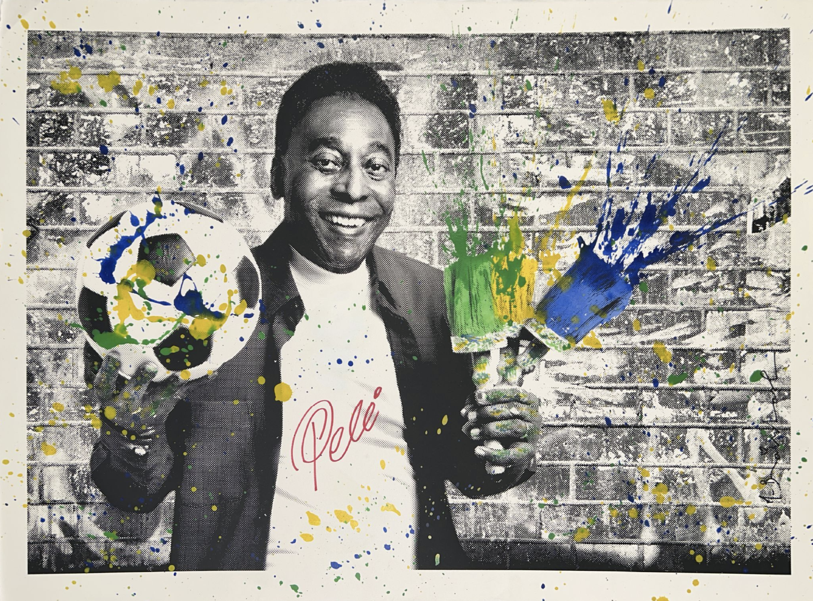 The King Pele – Brush Portrait by Mr. Brainwash