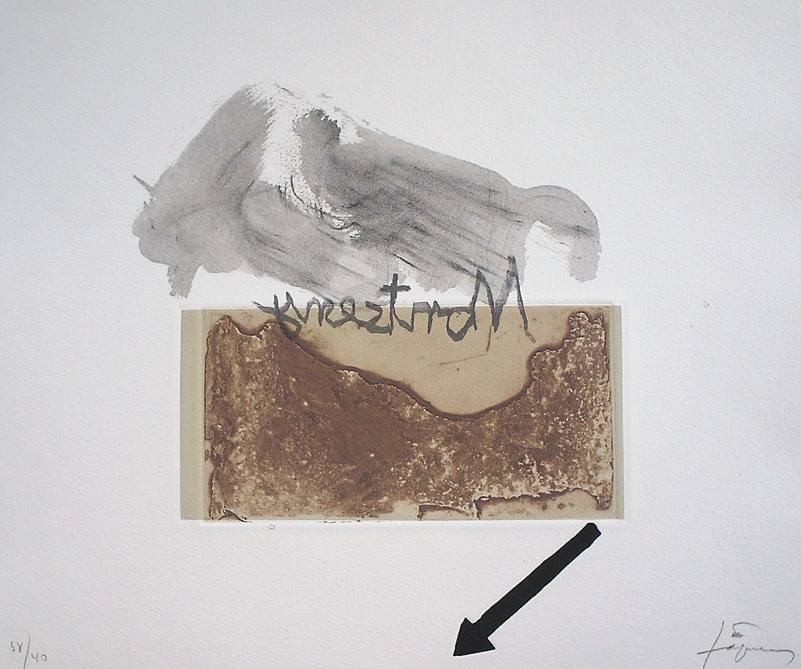 Variacions sobre un rectangle 4 by Antoni Tapies