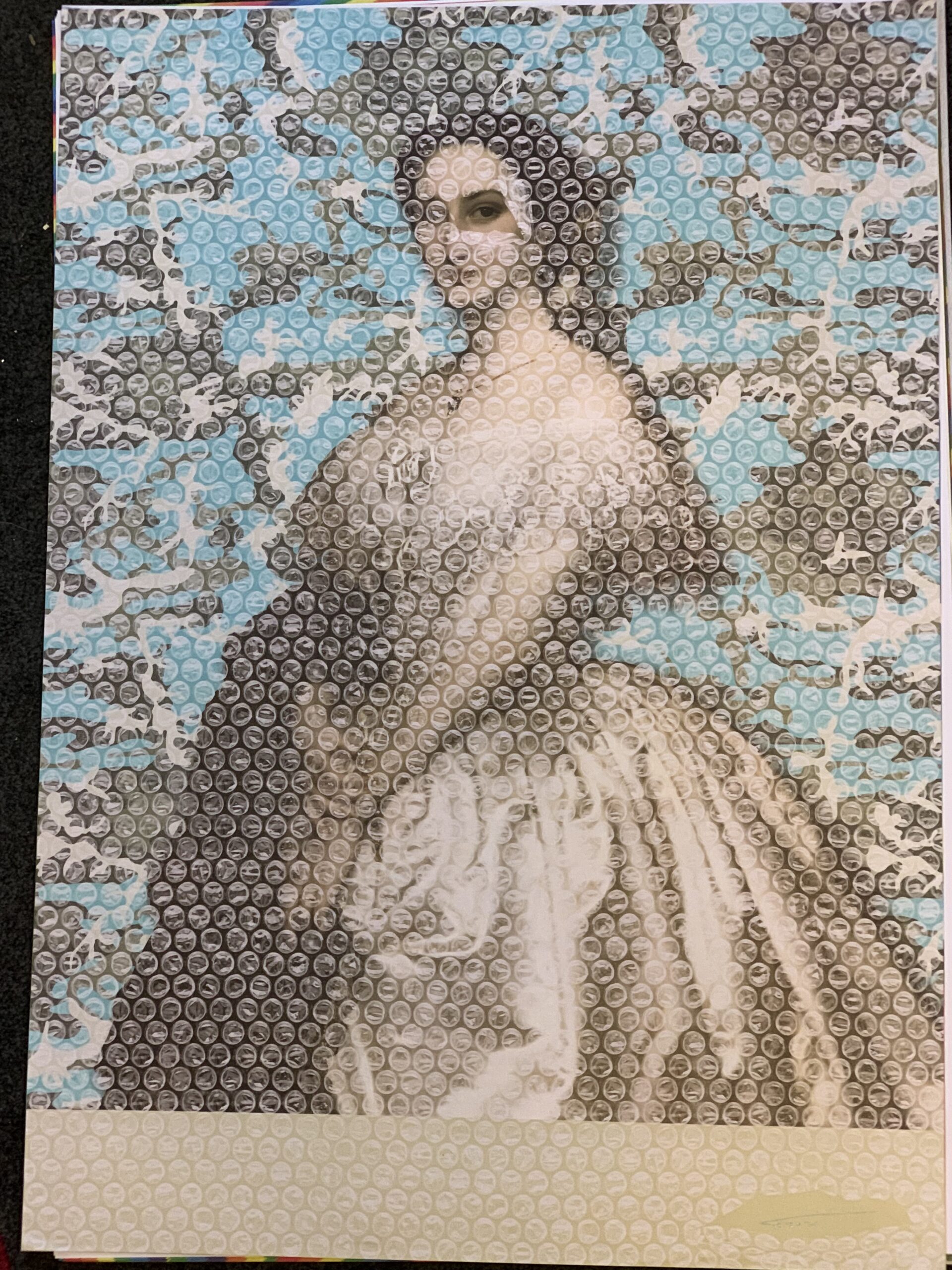 Magnus Gjoen Bubblewrap Lady   Rare Limited Signed Edition for charity by Magnus Gjoen