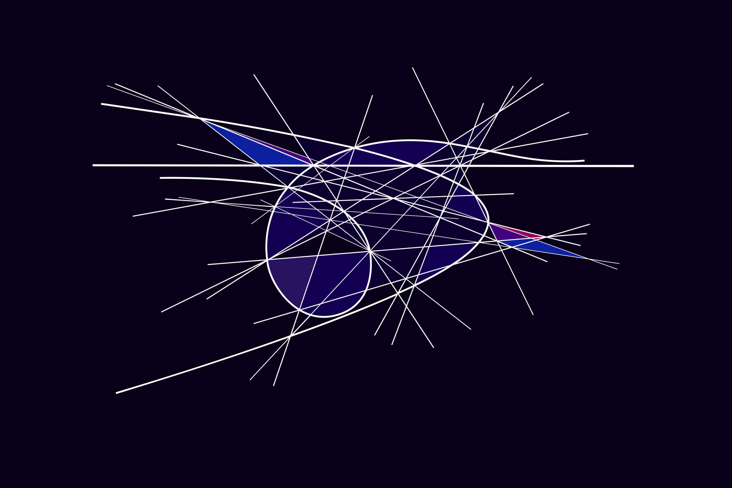 Kurven I. Asymptotic Curve with Parabola by Clifford Singer