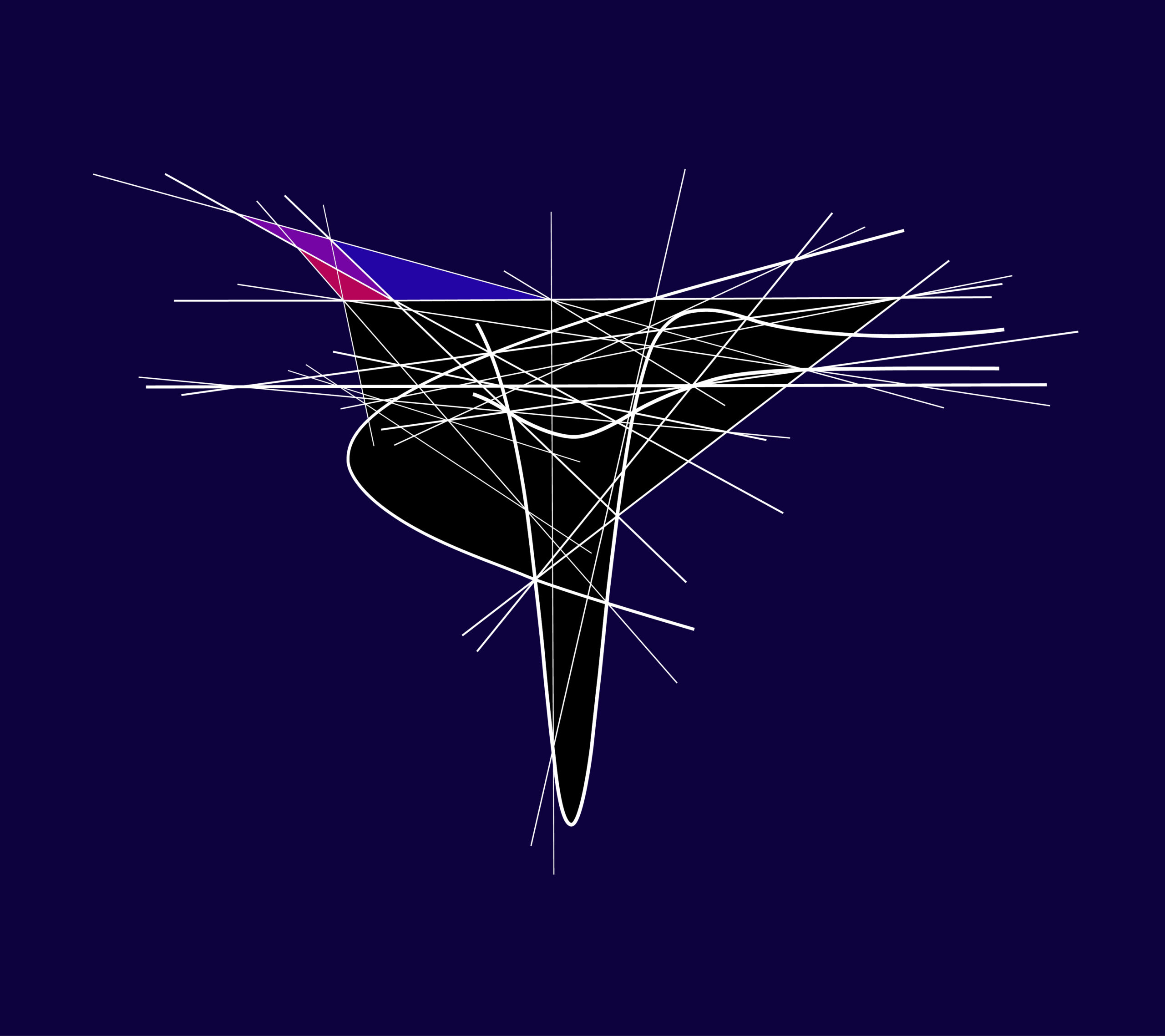 Unstable Asymptotic Curve by Clifford Singer