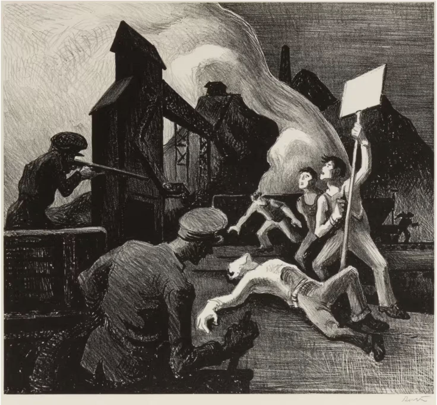 Strike (or “Mine Strike”) by Thomas Hart Benton