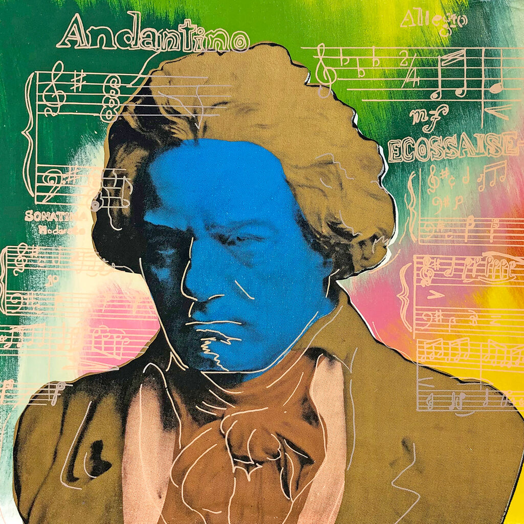 Beethoven (hand embellished canvas) by Steve Kaufman