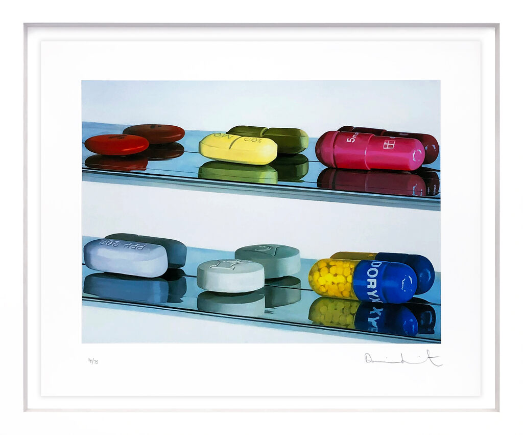 Six Pills (Large), rare framed hand signed print by Damien Hirst