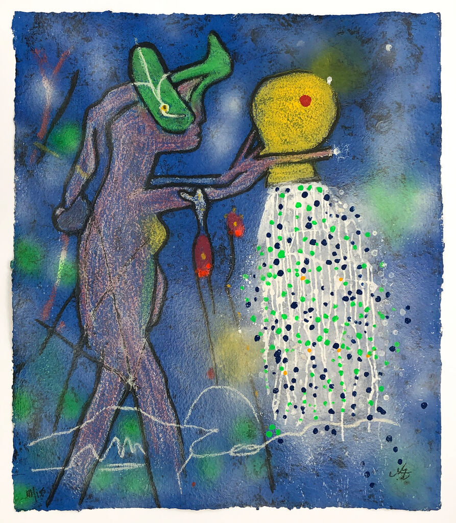 La Dulce Aqua Vita (large signed carborundum etching on hand made paper) by Roberto Matta