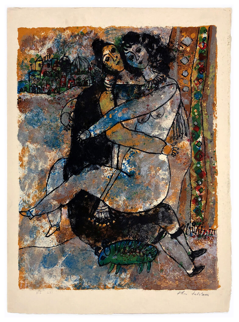 Untitled, from The Song of Songs of King Solomon (hand signed lithograph) by Theo Tobiasse