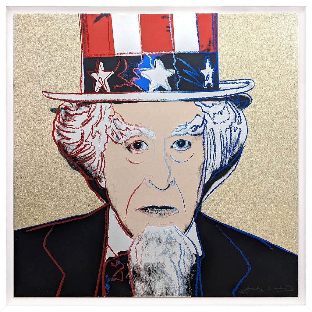 Uncle Sam FS II.259 (signed screen print with diamond dust from Myths portfolio), 1981 by Andy Warhol