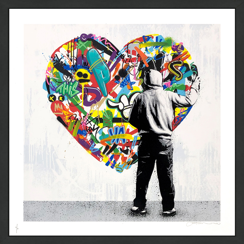 Paint Love (Unique Hand Finished Screen Print), 2020 by Martin Whatson