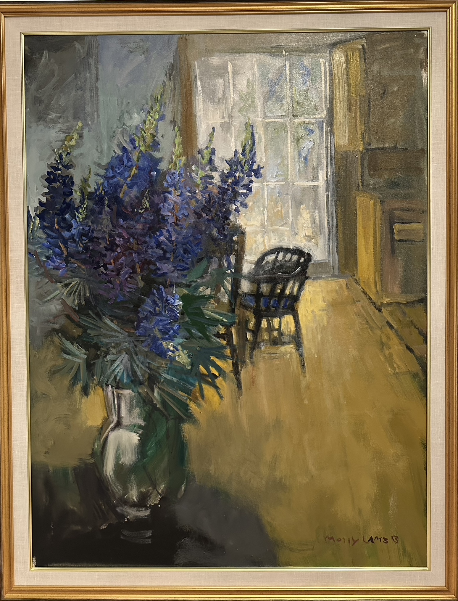 Interior with Lupins by Molly Lamb Bobak