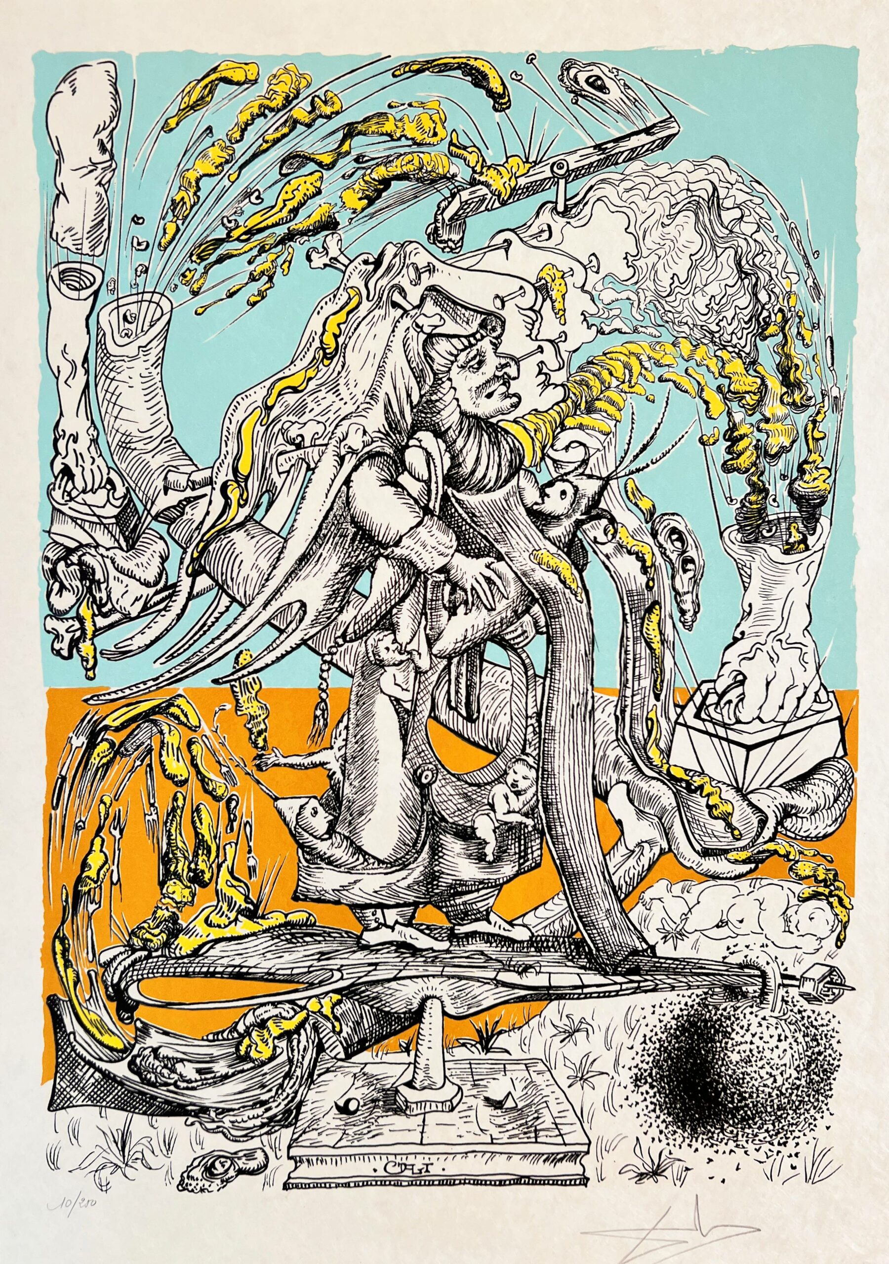 Les Songes Drôlatiques de Pantagruel, Planche XXI by Salvador Dalí