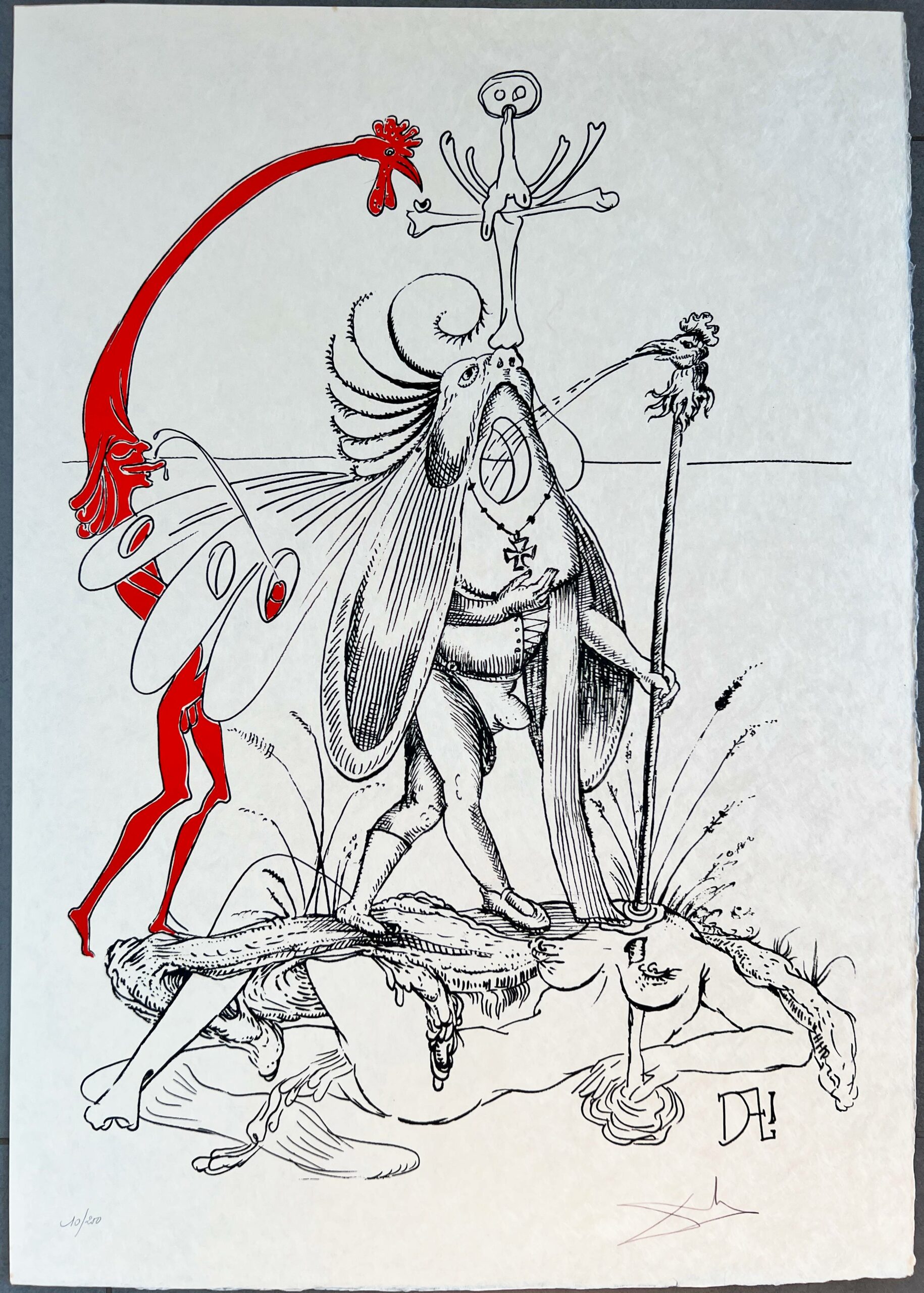 Les Songes Drôlatiques de Pantagruel, Planche XVIII by Salvador Dalí