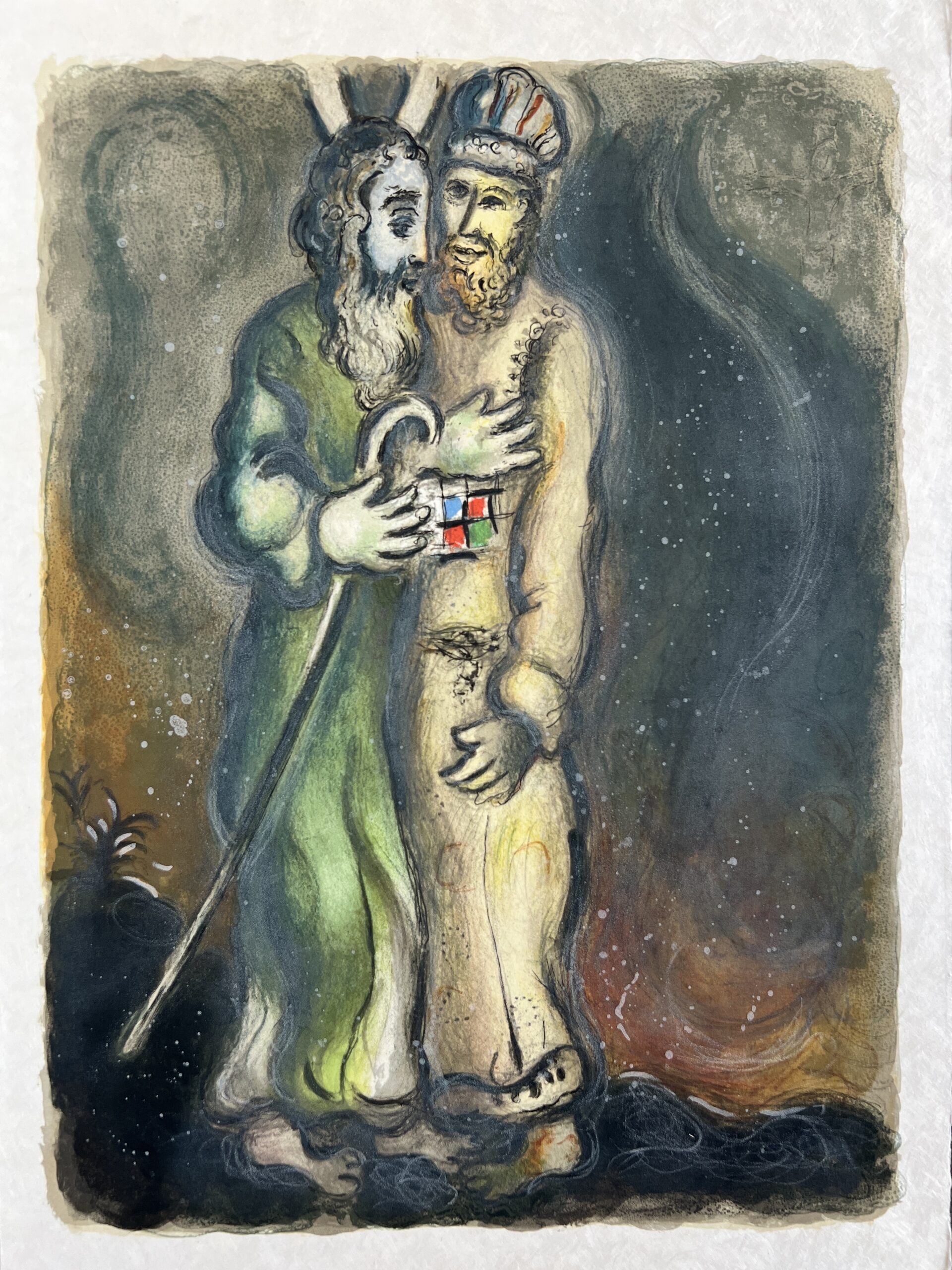 Then the Lorde sayde unto Aaron, ‘Goe meete Moses in the wilderness.’ by Marc Chagall