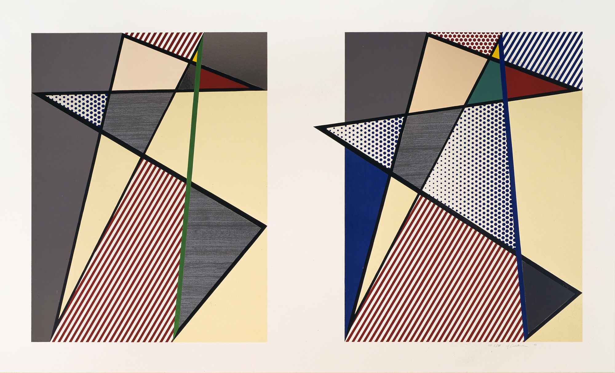 Imperfect Diptych 57 7/8″ x 93 3/4″ by Roy Lichtenstein