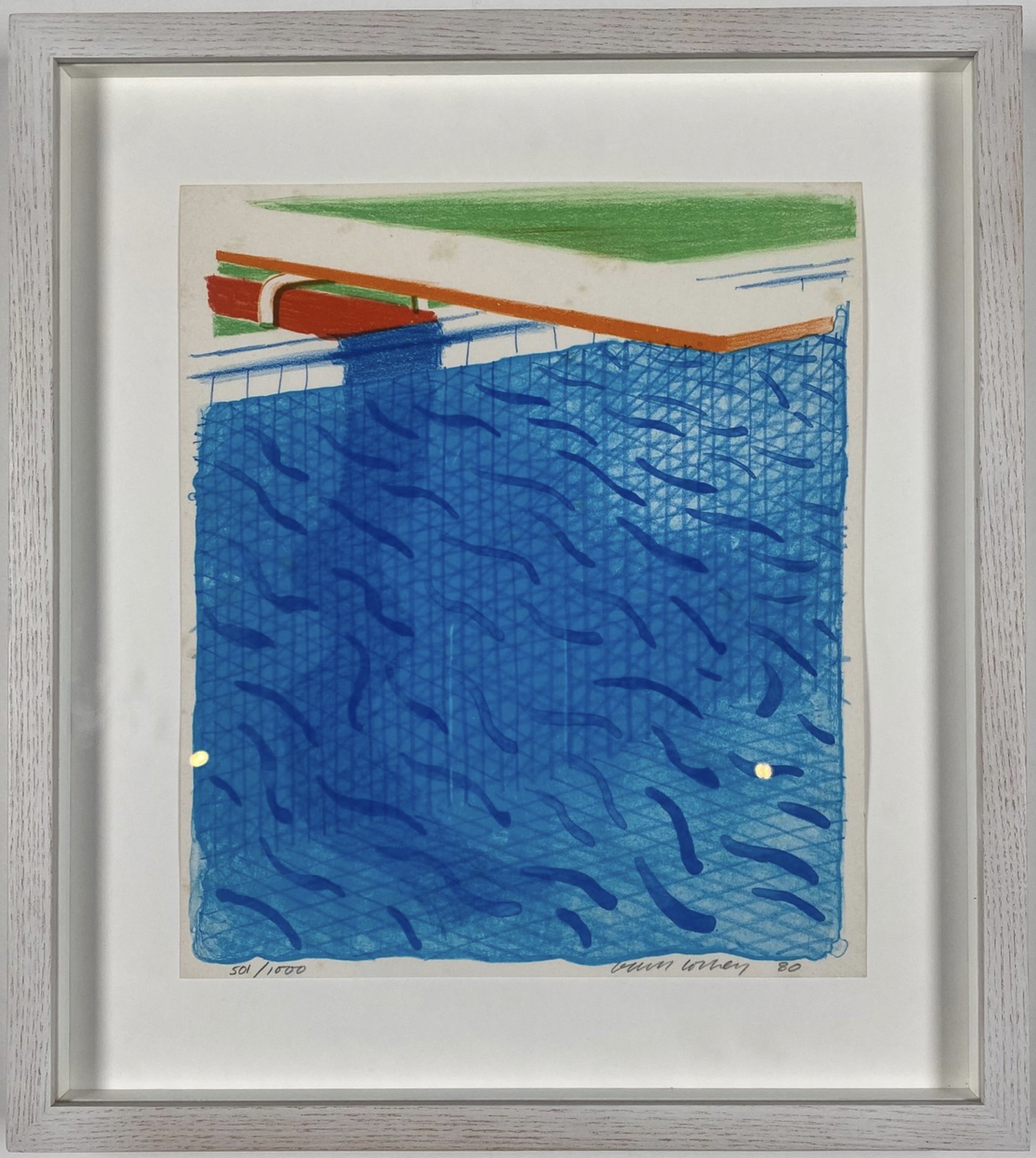 Pool Made with Paper and Blue Ink by David Hockney