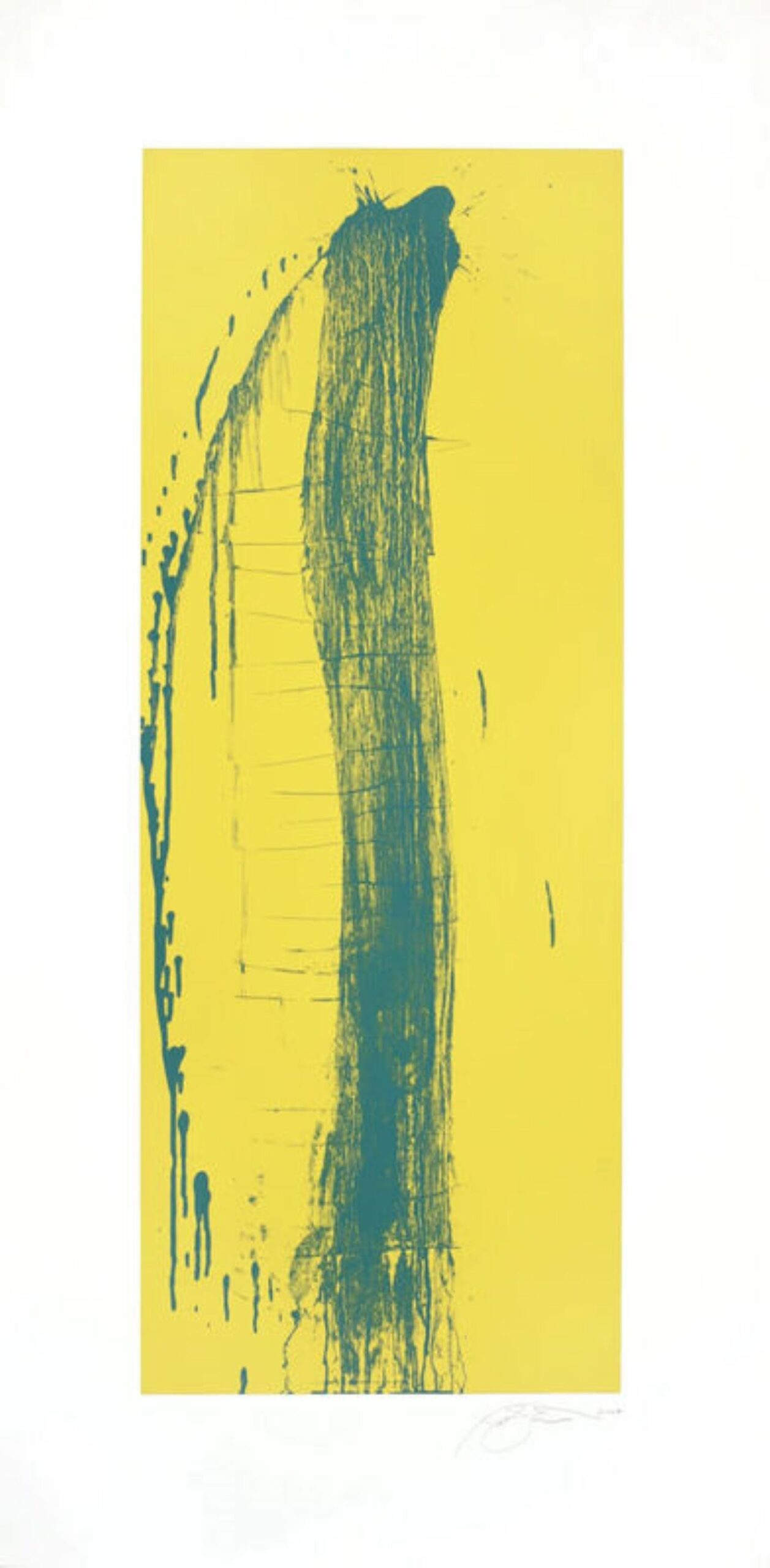 Blue and Yellow Single Mark Waterfall by Pat Steir