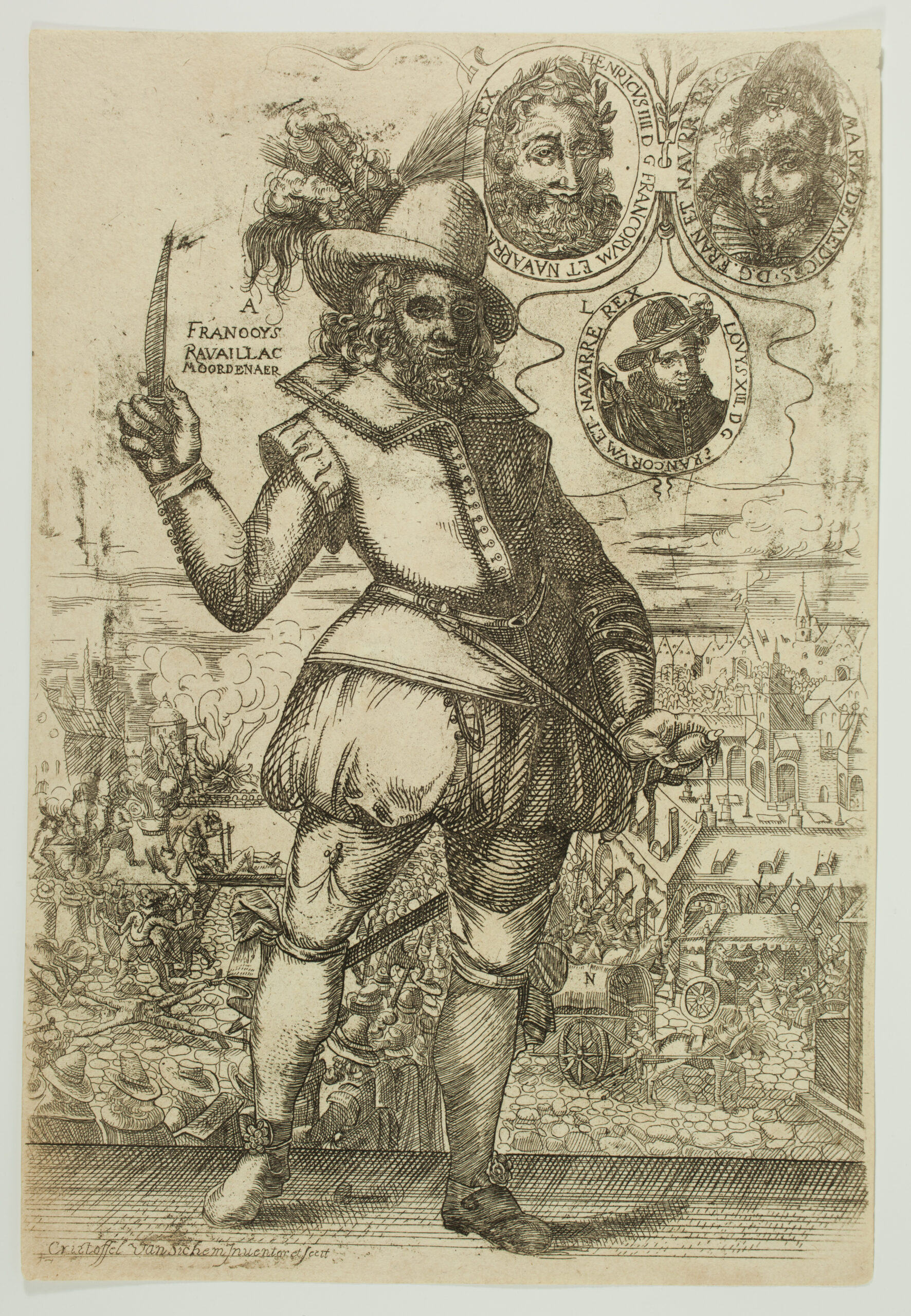 Portrait of François Ravaillac, murderer of Henri IV by Christoffel van Sichem I