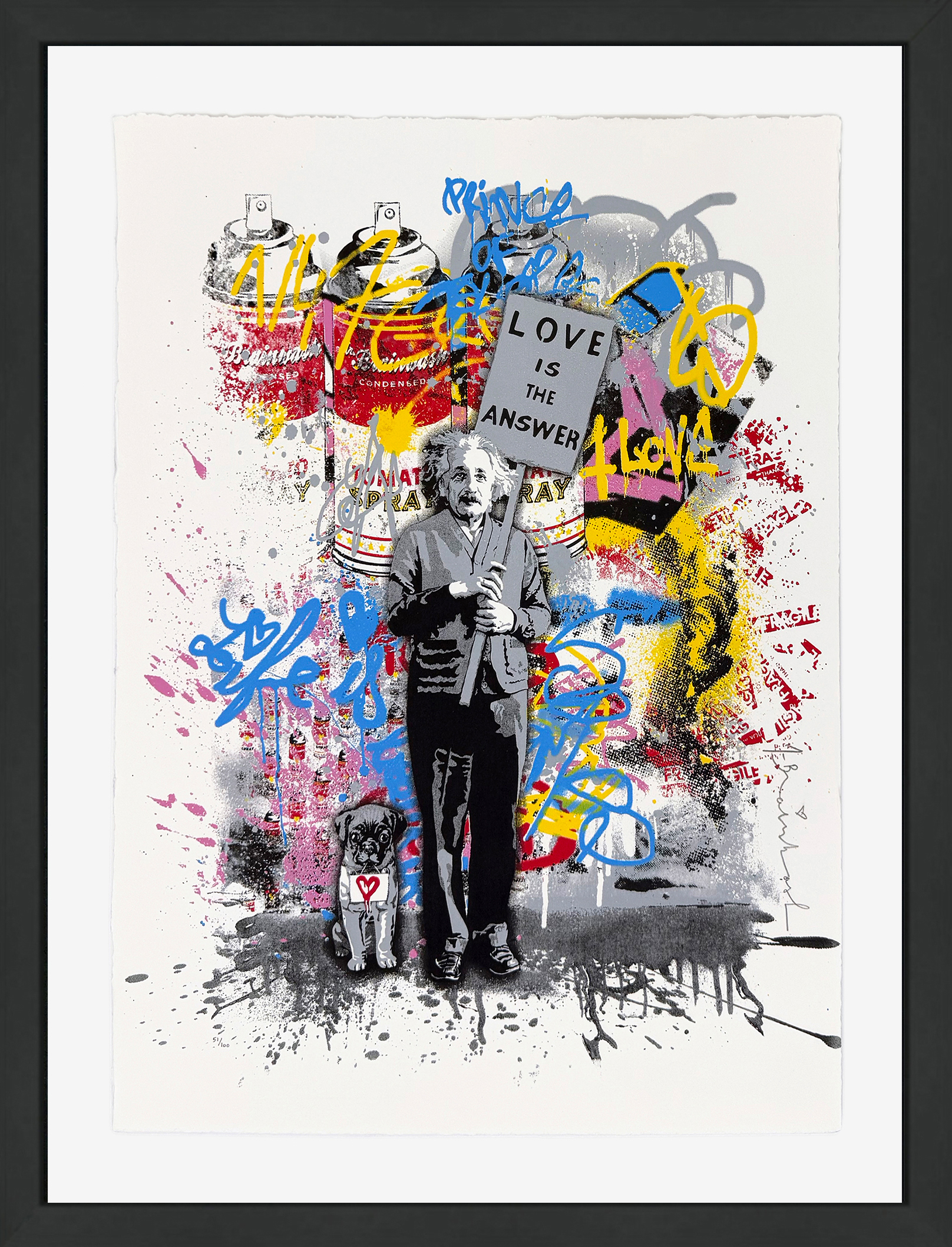 Love Is The Answer (framed hand signed screen print) by Mr. Brainwash