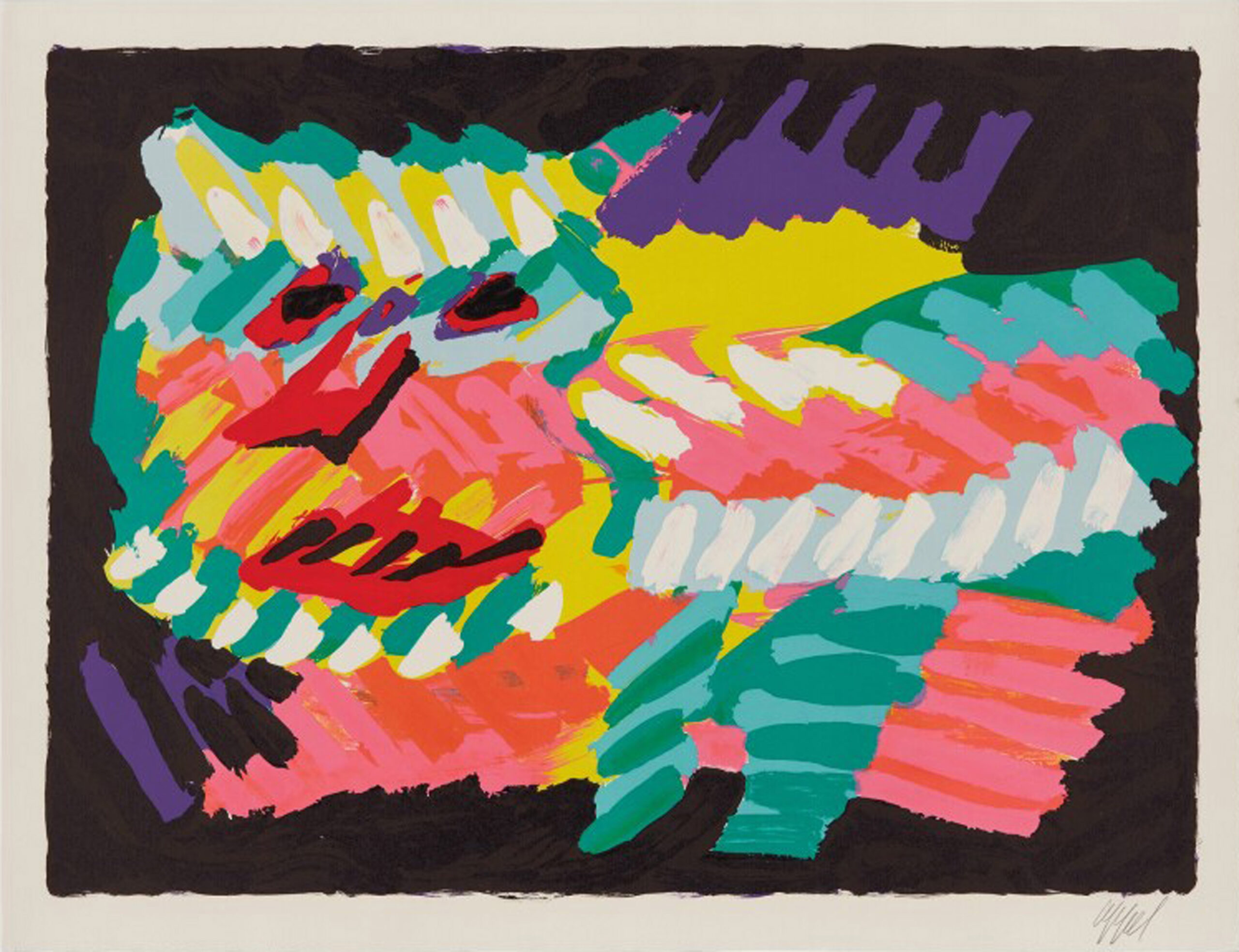 Pink Cat by Karel Appel