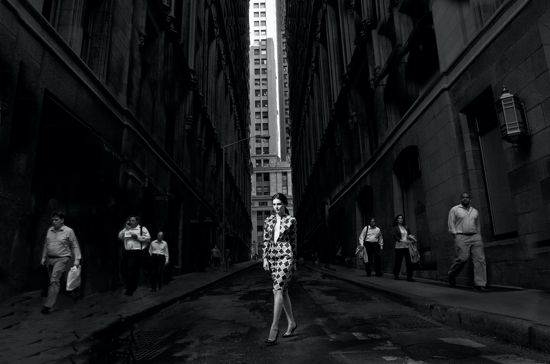 Madeline, Wall Street, NYC (B&W) by Formento x Formento