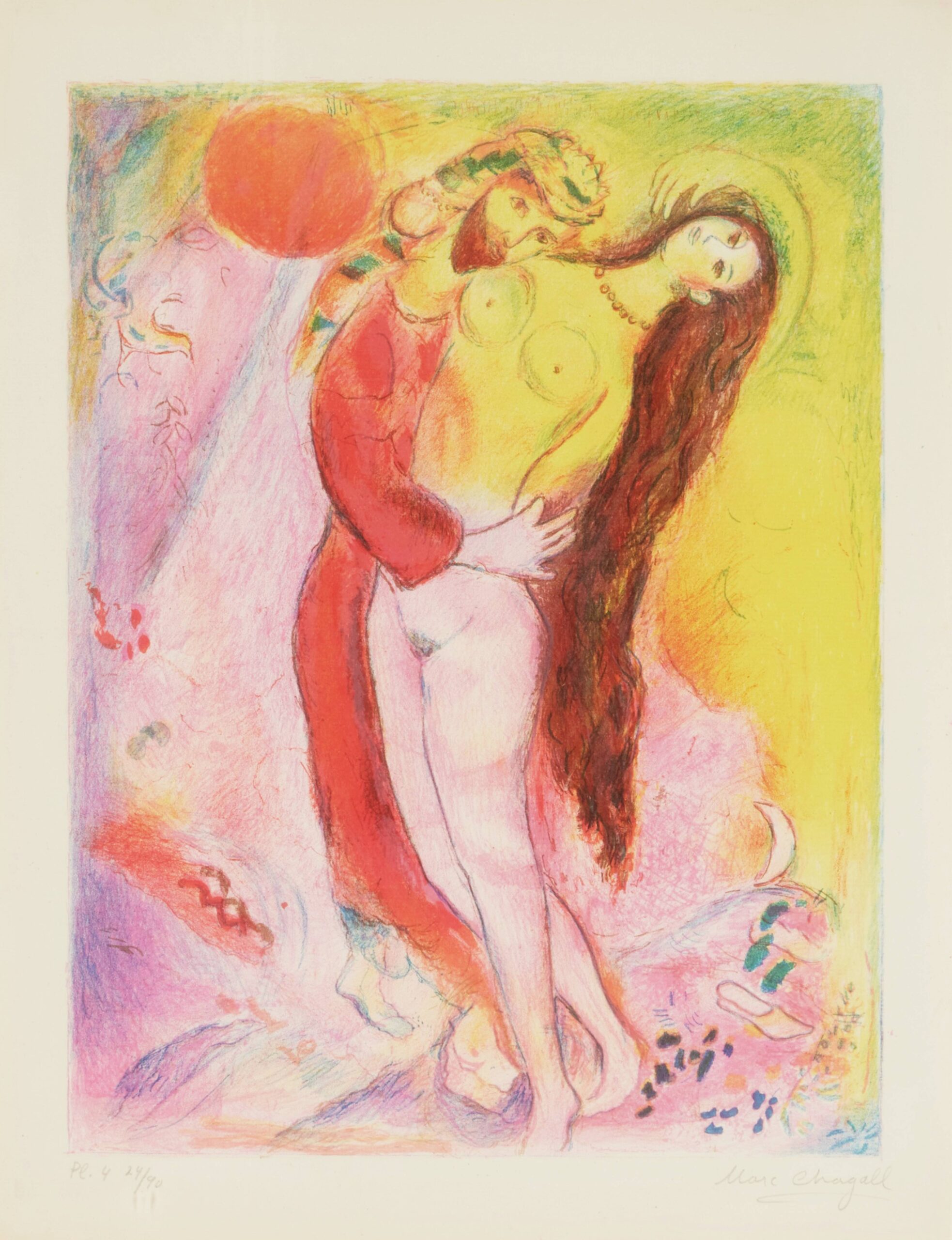 Disrobing Her with His Own Hand…, from Four Tales from the Arabian Nights by Marc Chagall