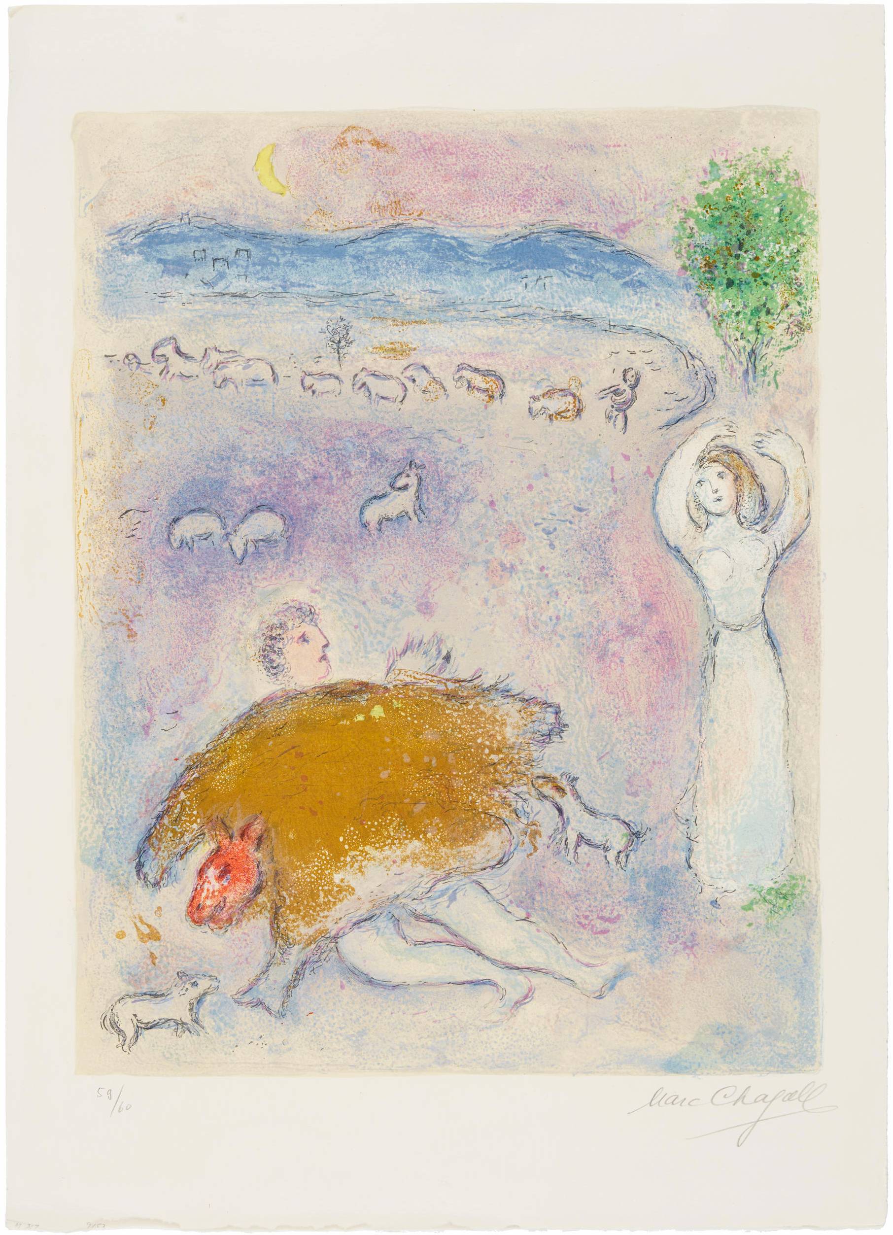 La Ruse de Dorcon, from Daphnis et Chloé by Marc Chagall