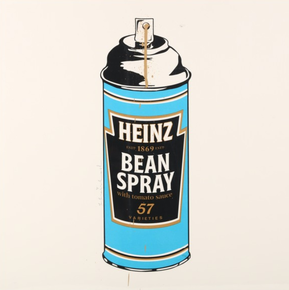 Heinz Bean Spray (Blue) by Mr. Brainwash