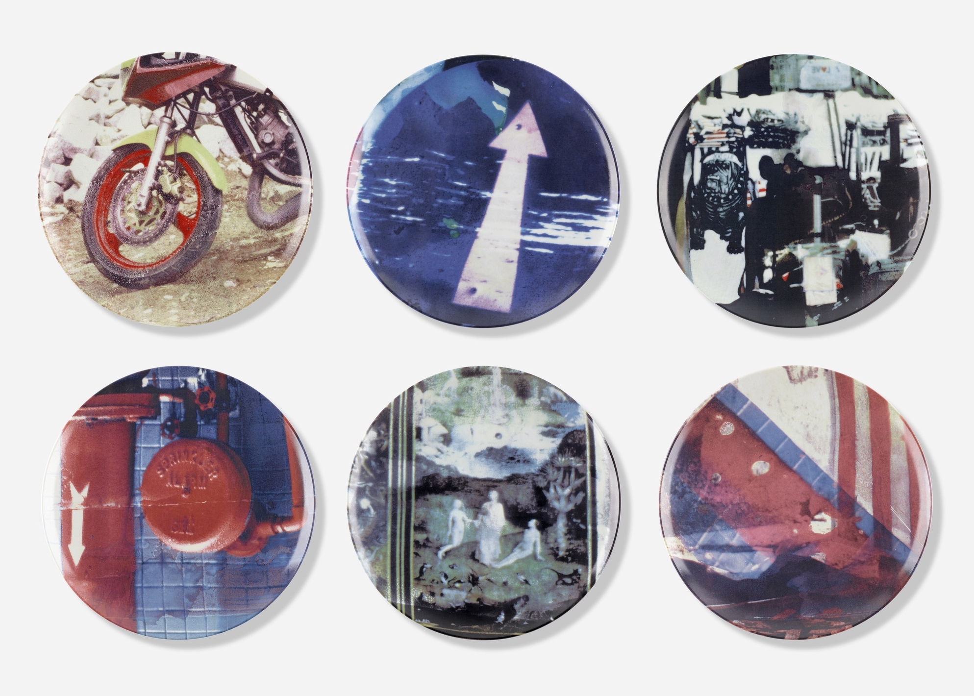 Guggenheim Museum Retrospective Plates by Robert Rauschenberg