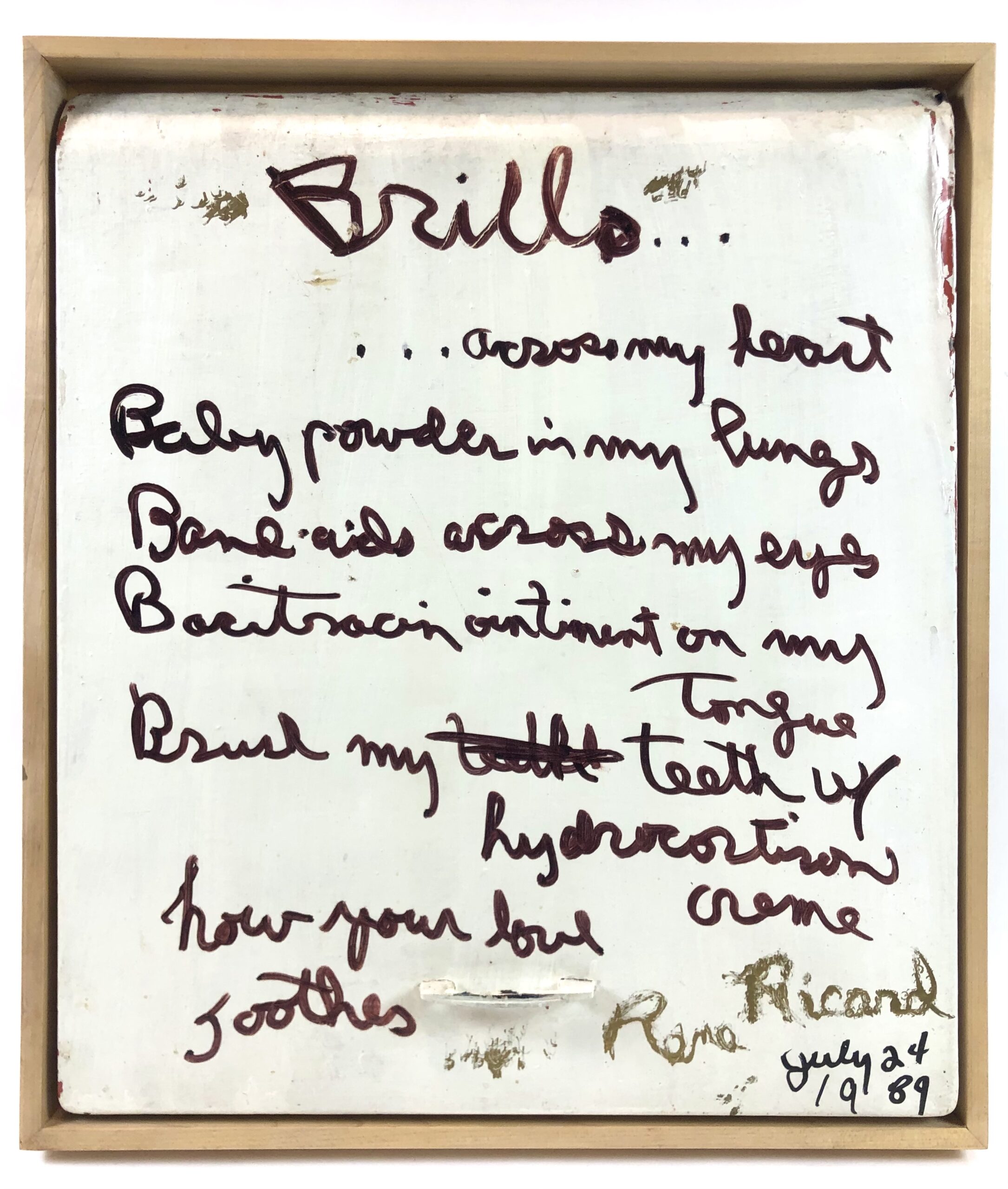 Brillo across my heart by Rene Ricard