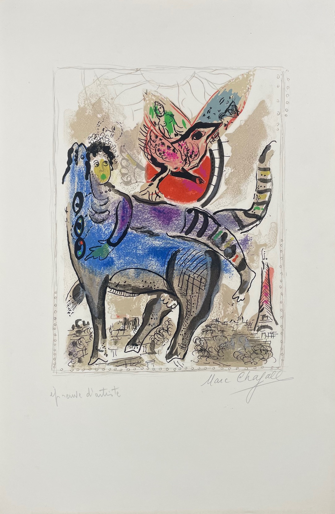 La Vache Bleue by Marc Chagall